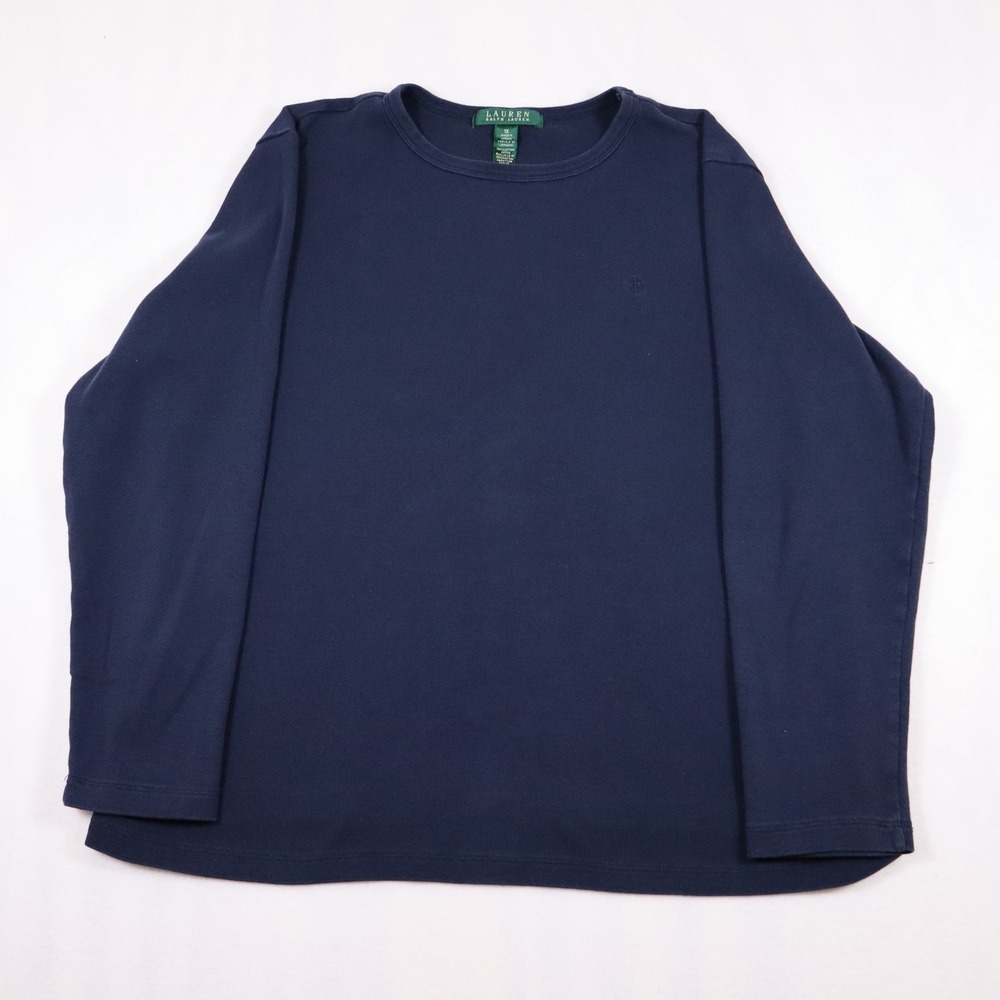 Lauren Ralph Lauren Long Sleeve Crewneck Top Size 1X Blue Minimalist Capsule